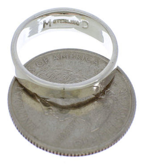 Genuine Sterling Silver Turquoise Inlay Ring Size 5-1/4 UX37105